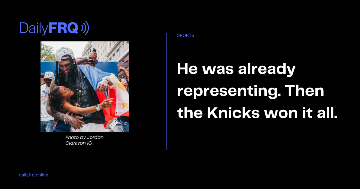 He was already representing. Then the Knicks won it all.